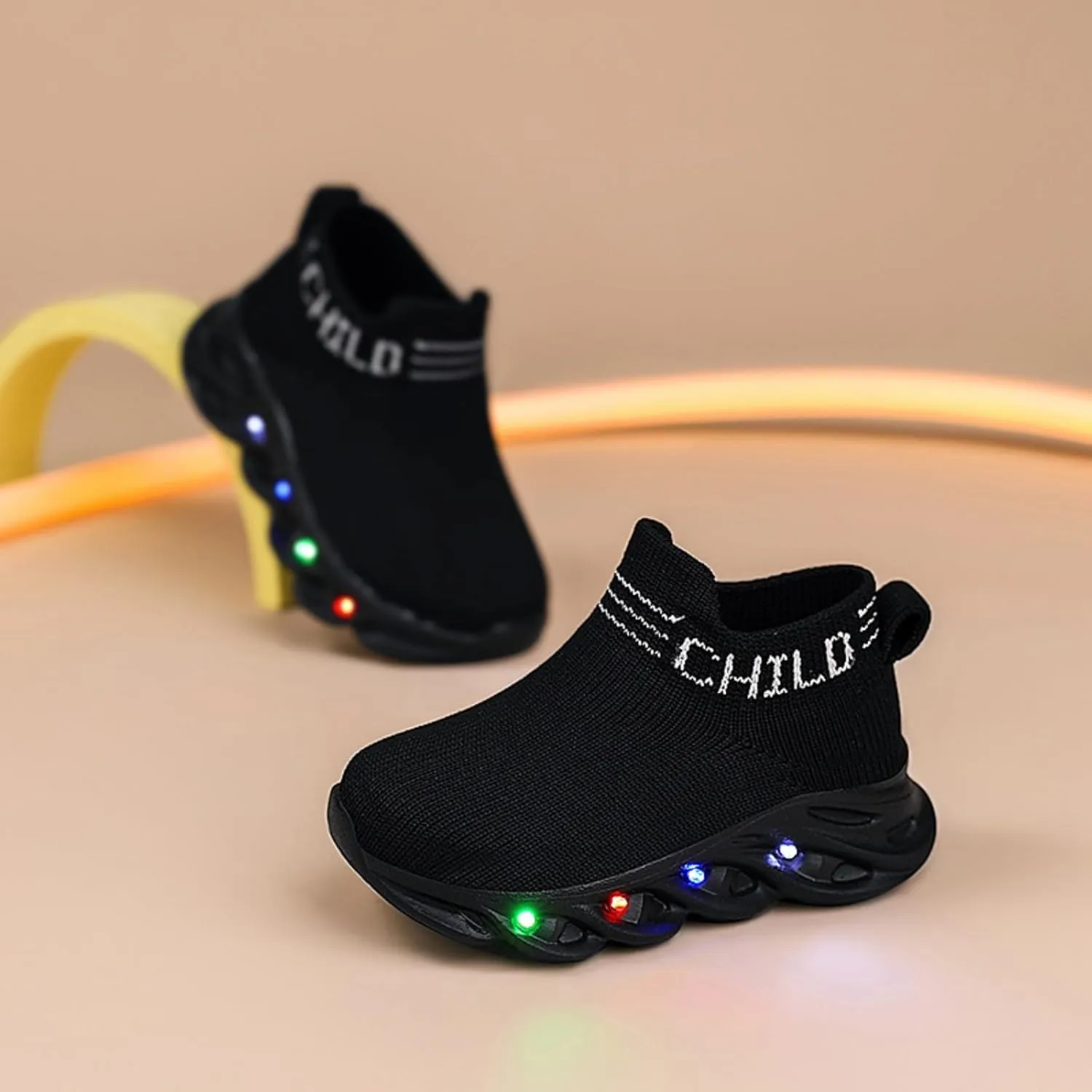 Toddler Light Up Shoes Little Kids Led Sneaker Breathable First Walking Athletic Casual Mesh Boys Girls Shoe