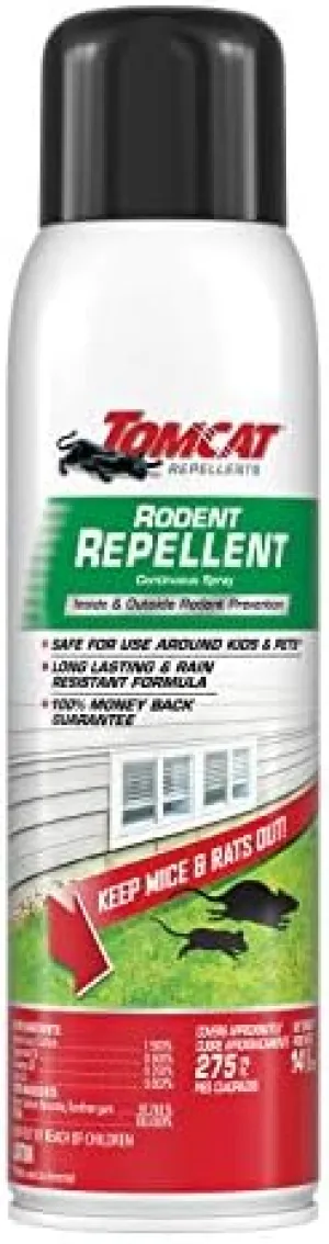 Tomcat Rodent Repellent for Indoor and Outdoor Mouse and Rat Prevention, Continuous Spray, 14 oz.