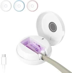 Toothbrush Holder, Toothbrush Cleaner Case, Portable USB Charging Toothbrush Cover with U V-C Light, Travel Toothbrush Holder (White-Mirror)