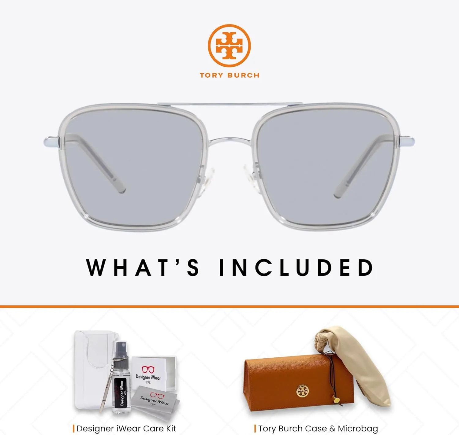 Tory Burch TY6090 Square Sunglasses for Women   BUNDLE With Designer iWear Eyewear Kit