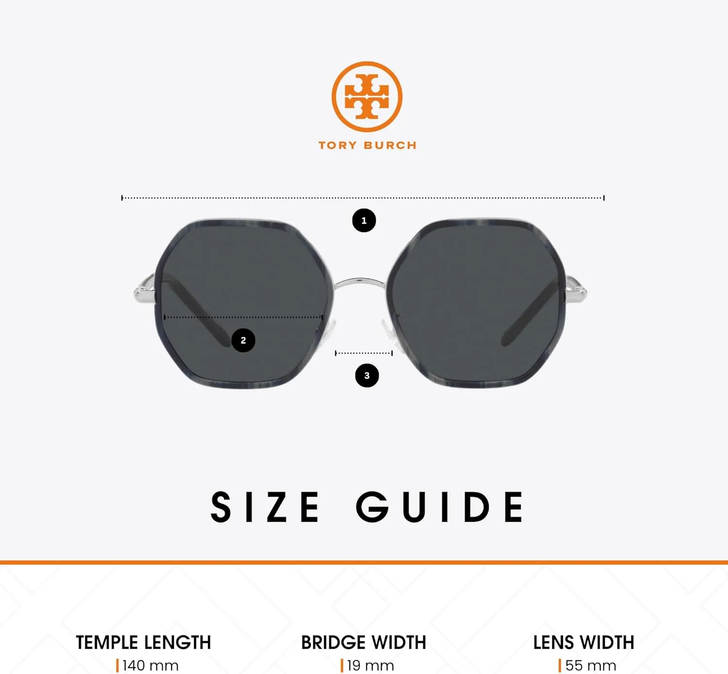 Tory Burch TY6092 Hexagonal Sunglasses for Women   BUNDLE With Designer iWear Eyewear Kit