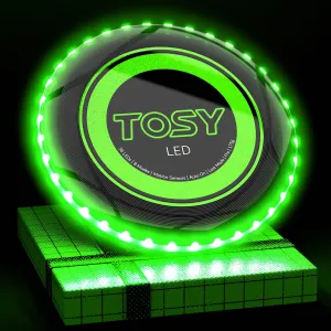 TOSY Flying Disc - 36 Mono-Color LEDs, Extremely Bright, Smart Modes, 4th of July Camping Essentials for Teens/Kids/Adults/Men/Boys/Girls, Auto Light Up, Patented, Rechargeable, Waterproof, 175g