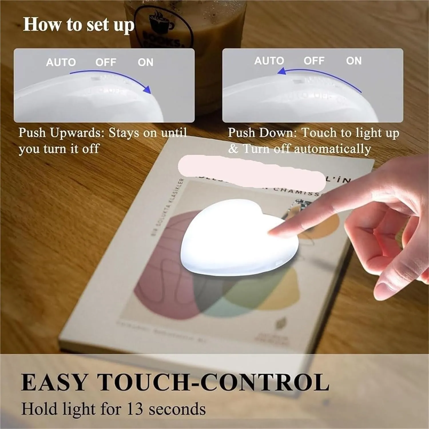 Touch Activated Purse Light, Purse Light Handbag Light, Heart Purse Light, Purse Light with Automatic Sensor, Small Portable Glow Purse Light, Mini Touch Purse LED Lamp (f*2pc)