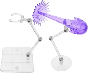 Toyvian 2pcs Adjustable Action Figure Display Stand Transparent Holder for Dolls and Collectibles Easy Assembly Multi Angle Support Smooth Finish for Home and Office Decoration Purple