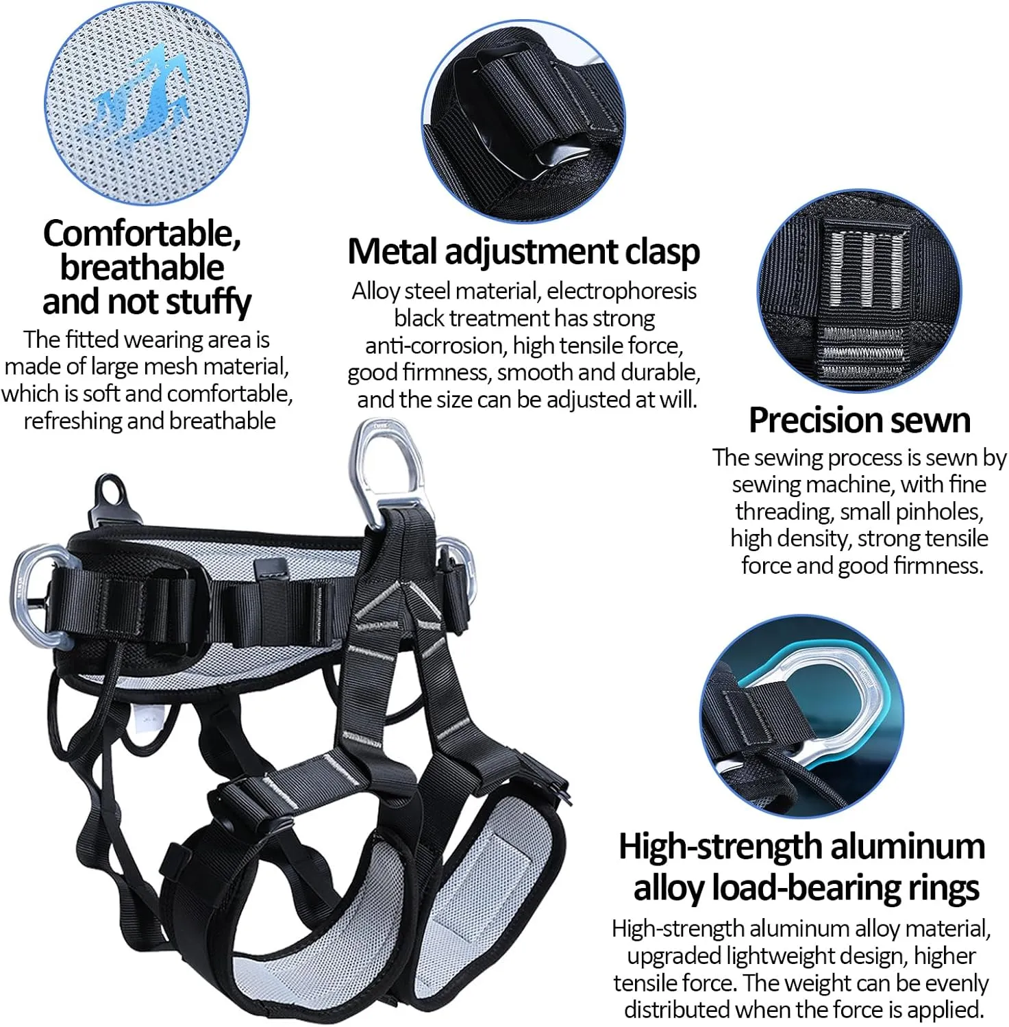 Tree Climbing Gear，Tree Climbing Spikes, Tree Climbing Gear with Adjustable Climbing Straps and Steel Core Flip Line, Rock Climbing Kit with Triple Lock Lanyard Adjuster
