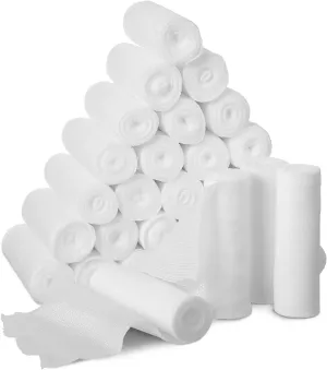 Treela 100 Rolls Gauze Bandage, 3 in x 5 Yards, Elastic Bandages Individual Packaging Sterile Non Latex First Aid Pads Medical Breathable Gauze Roll Wrap for Safety Wound Caring and Supplies
