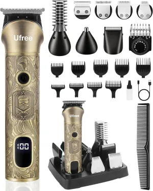 Ufree Beard Trimmer for Men, Electric Razor Shavers, Cordless Hair Clippers, Shaving Kit for Mustache, Body, Nose, Ear and Face, 7 in 1 Beard Grooming Kit, Gifts for Men
