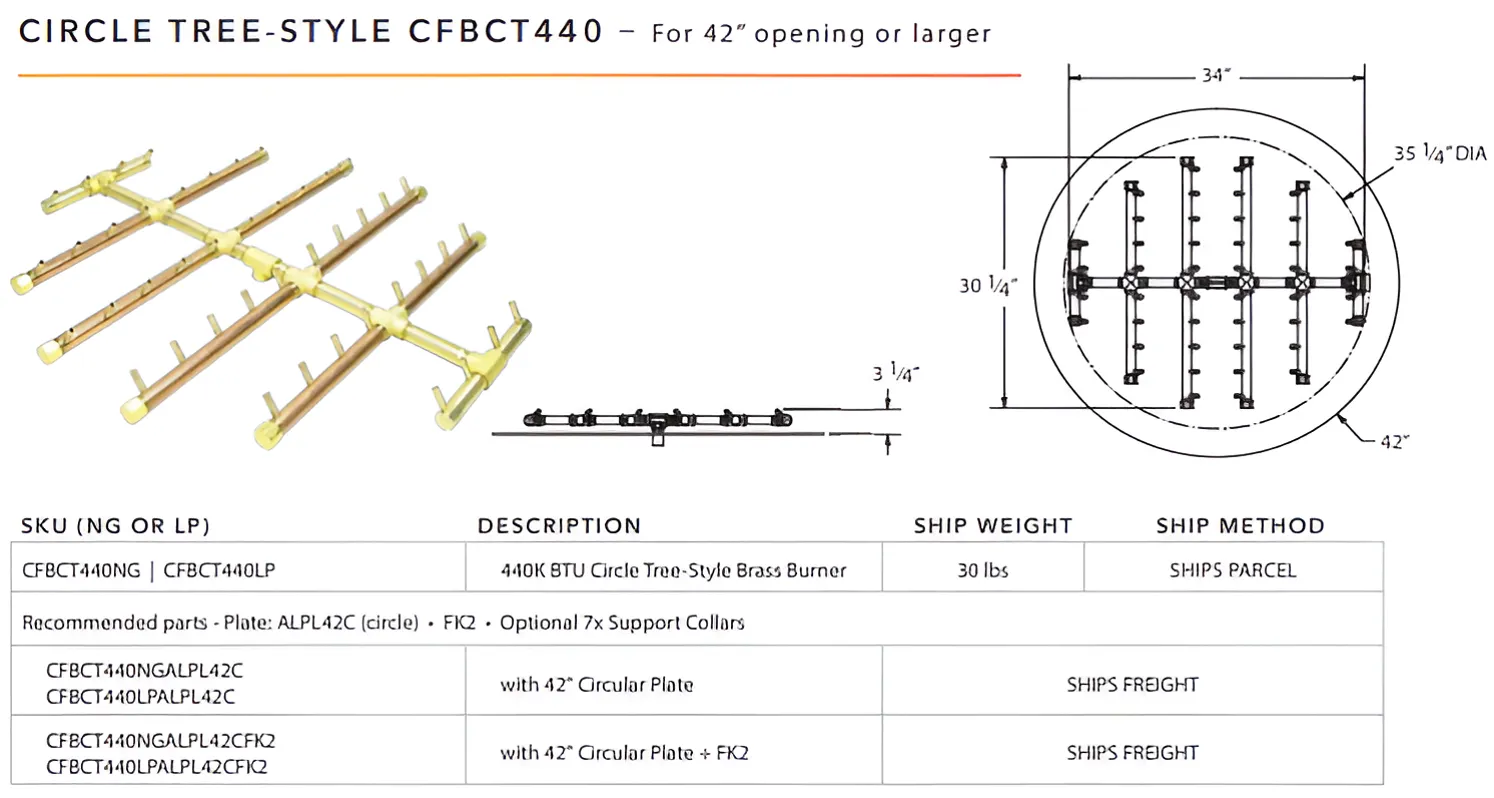 Ultimate Crossfire Bundle: Warming Trends Crossfire CFBCT Circular Tree-Style Brass Burner Bundle
