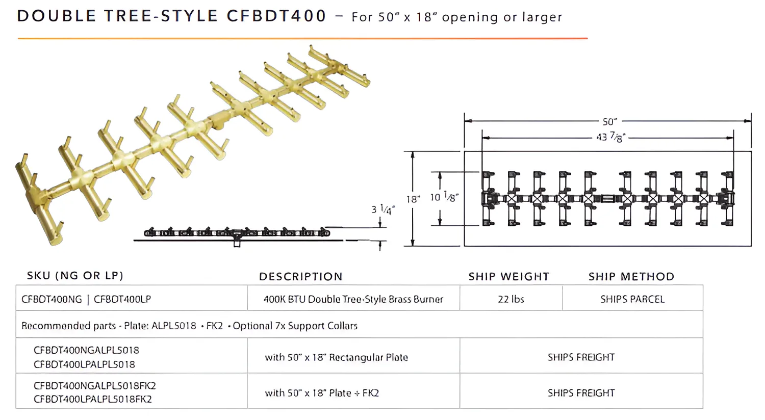 Ultimate Crossfire Bundle: Warming Trends Crossfire CFBDT Double Tree-Style Brass Burner Bundle