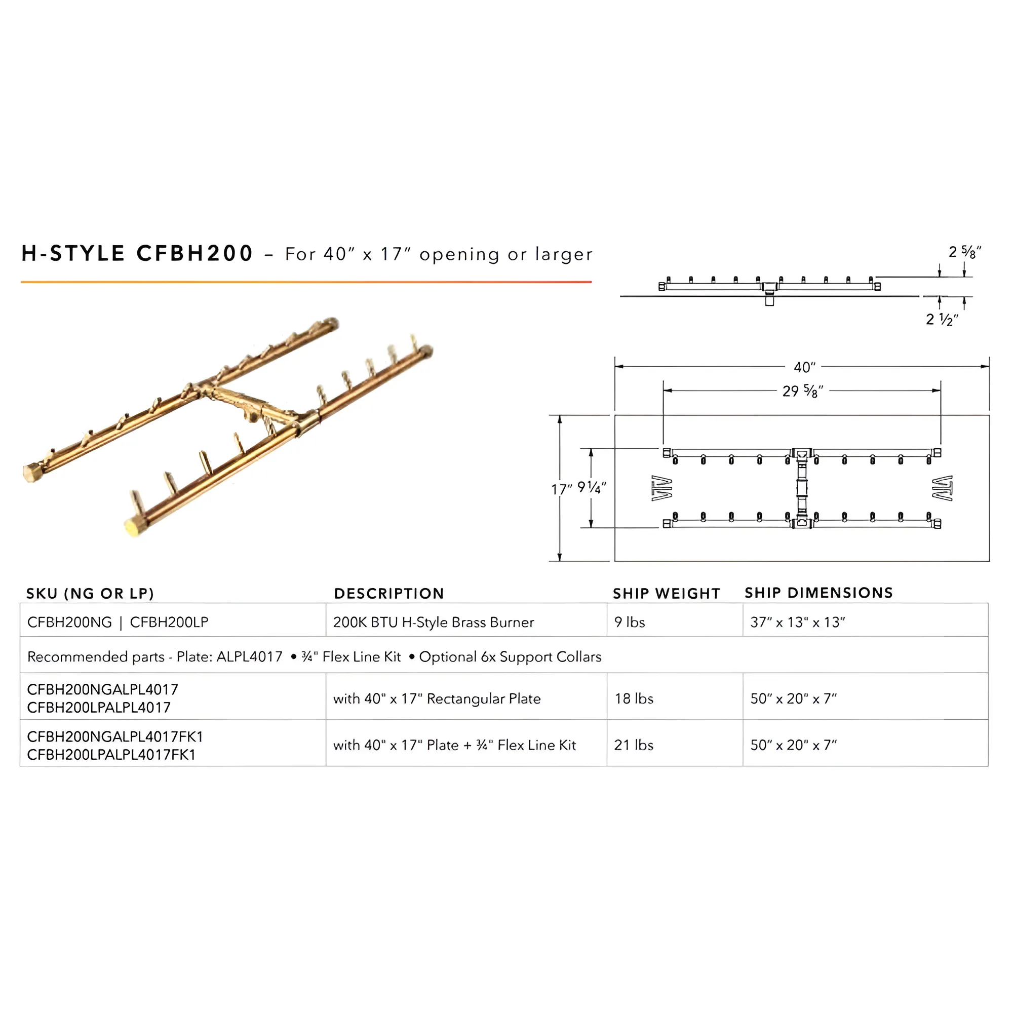 Ultimate Crossfire Bundle: Warming Trends Crossfire CFBH H-Style Brass Burner Bundle