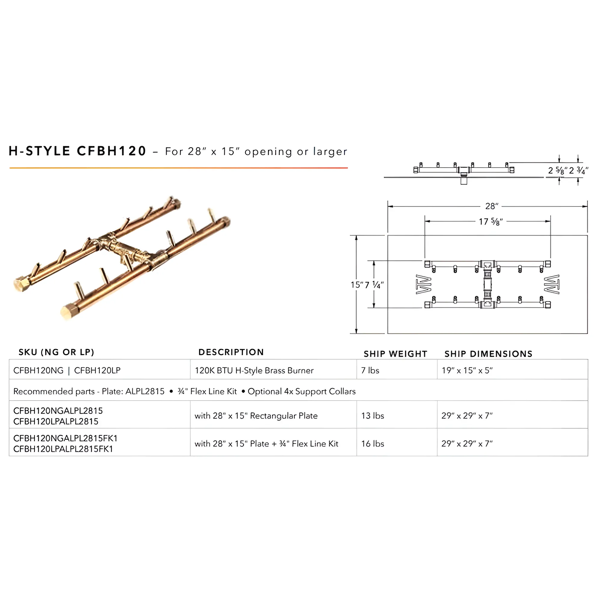 Ultimate Crossfire Bundle: Warming Trends Crossfire CFBH H-Style Brass Burner Bundle