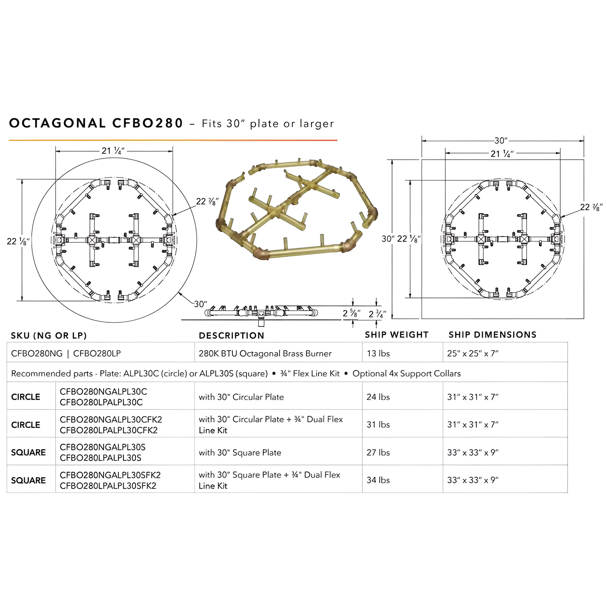 Ultimate Crossfire Bundle: Warming Trends Crossfire CFBO Octagonal Brass Burner Bundle
