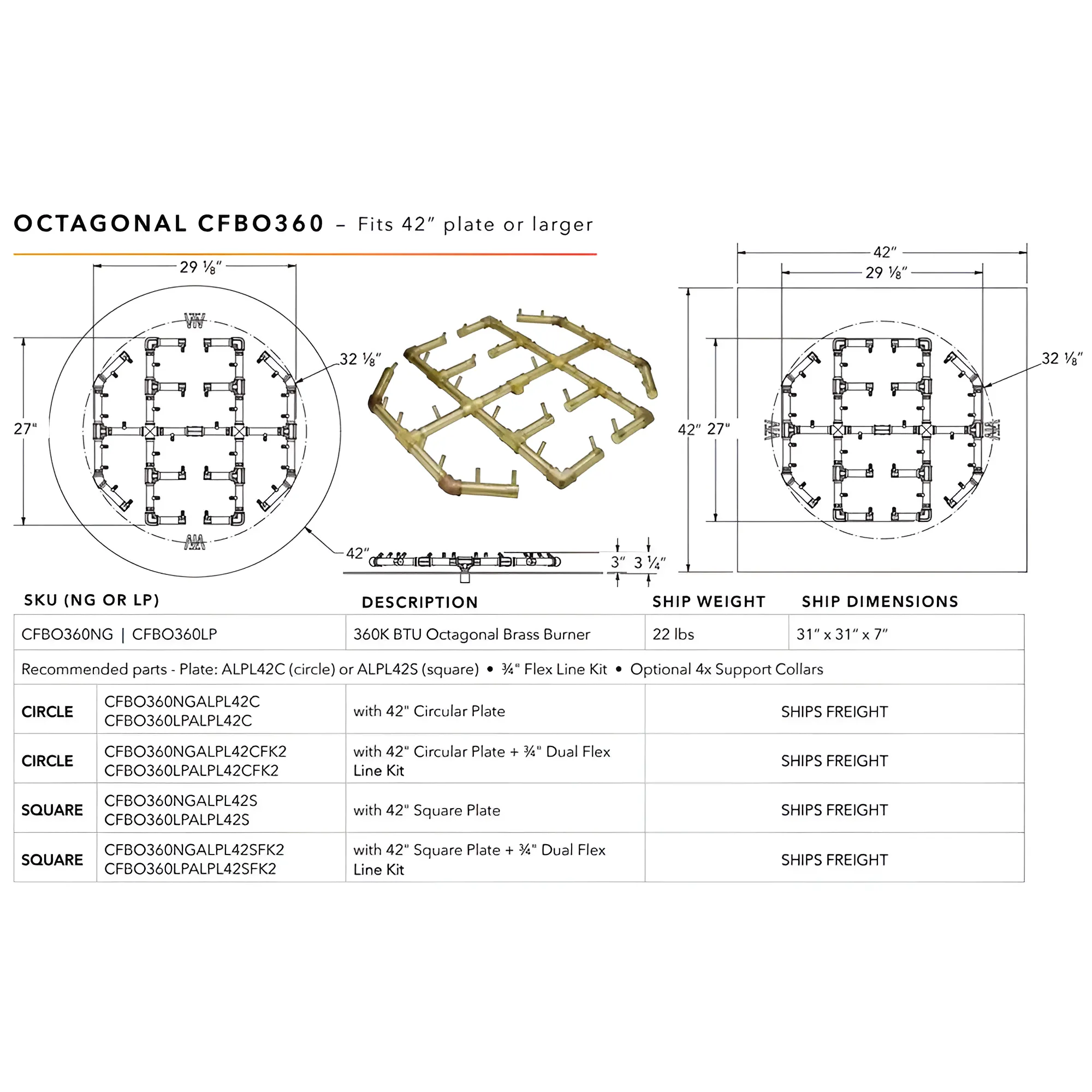 Ultimate Crossfire Bundle: Warming Trends Crossfire CFBO Octagonal Brass Burner Bundle