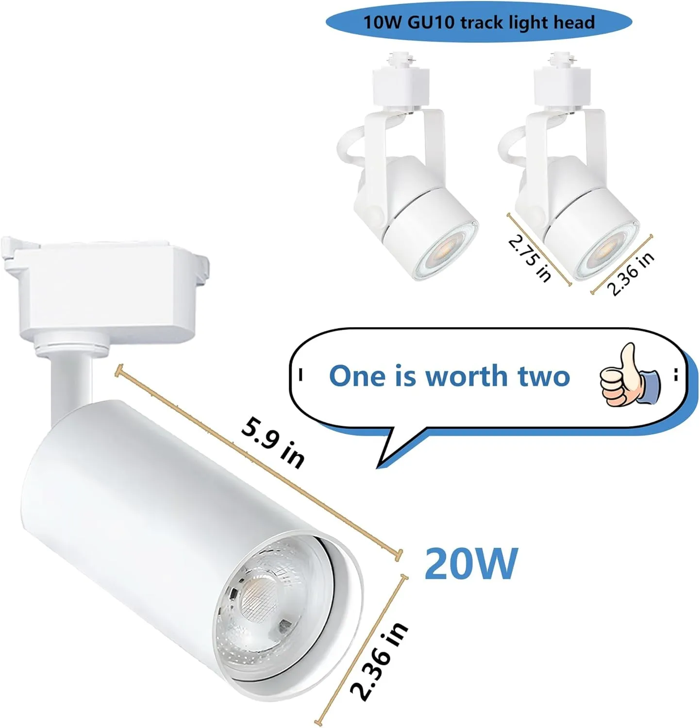 Ultra-Bright H Type Track Lighting Kit, 12 Heads 3000K Warm White 20W 2400lm with 13.1 FT Track Rails, Dimmable and Energy-Saving Plug in LED Track Light Fixture