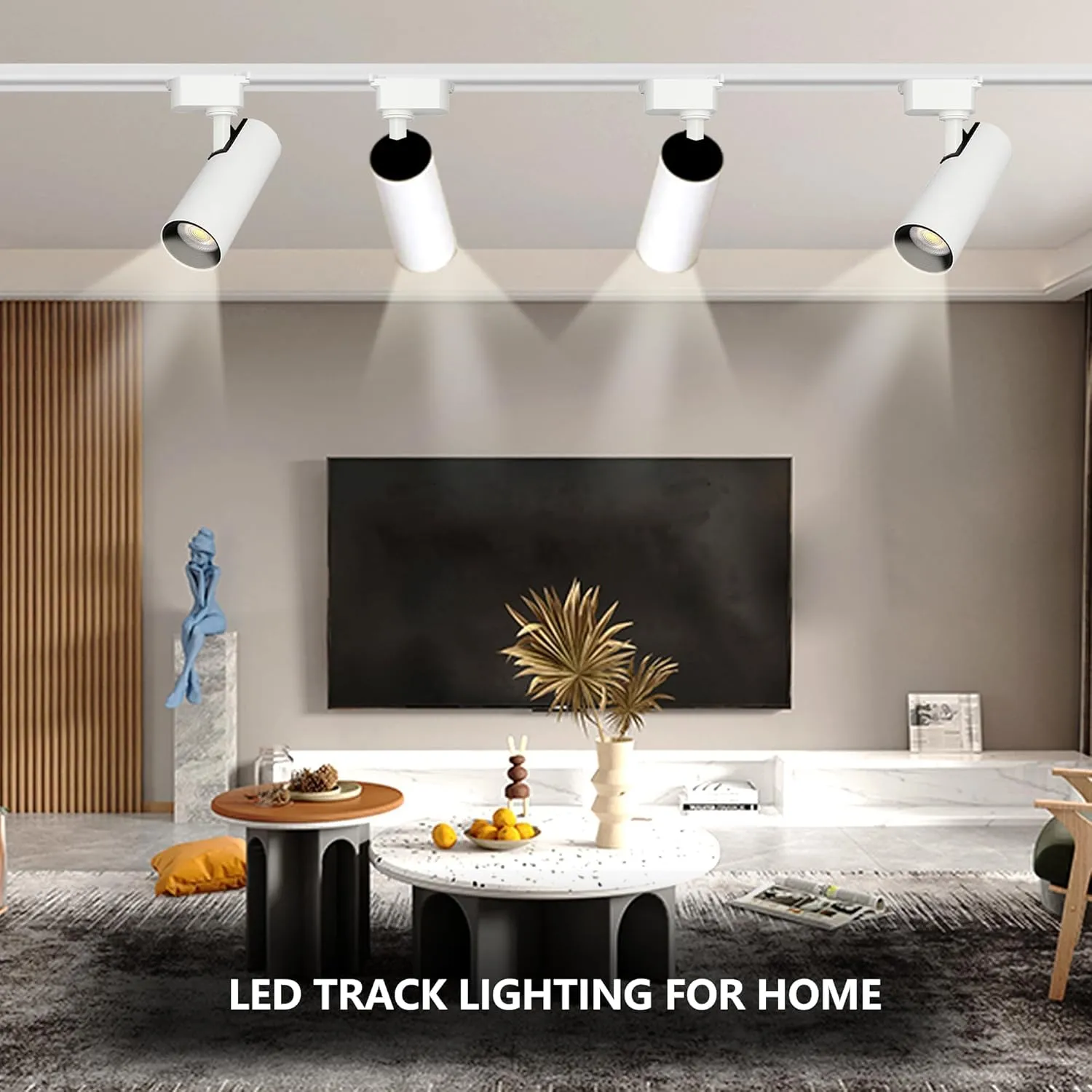 Ultra-Bright H Type Track Lighting Kit, 12 Heads 3000K Warm White 20W 2400lm with 13.1 FT Track Rails, Dimmable and Energy-Saving Plug in LED Track Light Fixture