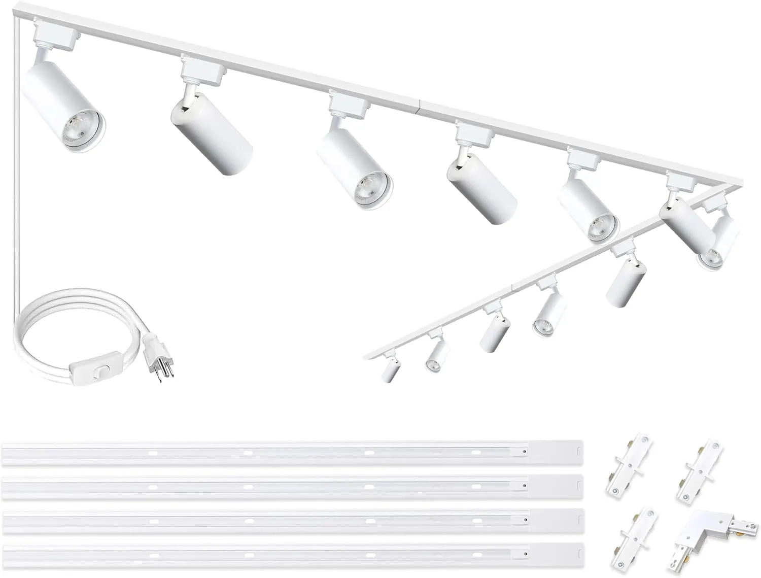 Ultra-Bright H Type Track Lighting Kit, 12 Heads 3000K Warm White 20W 2400lm with 13.1 FT Track Rails, Dimmable and Energy-Saving Plug in LED Track Light Fixture