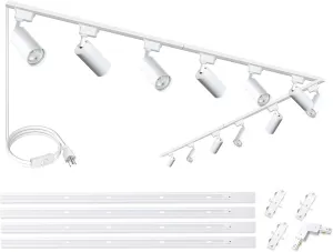 Ultra-Bright H Type Track Lighting Kit, 12 Heads 3000K Warm White 20W 2400lm with 13.1 FT Track Rails, Dimmable and Energy-Saving Plug in LED Track Light Fixture