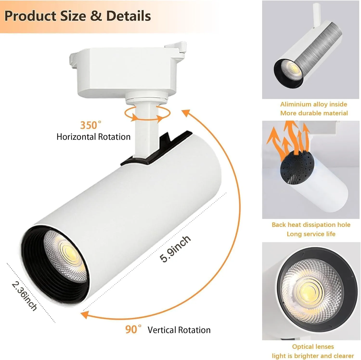 Ultra-Bright H Type Track Lighting Kit, 12 Heads 3000K Warm White 20W 2400lm with 13.1 FT Track Rails, Dimmable and Energy-Saving Plug in LED Track Light Fixture