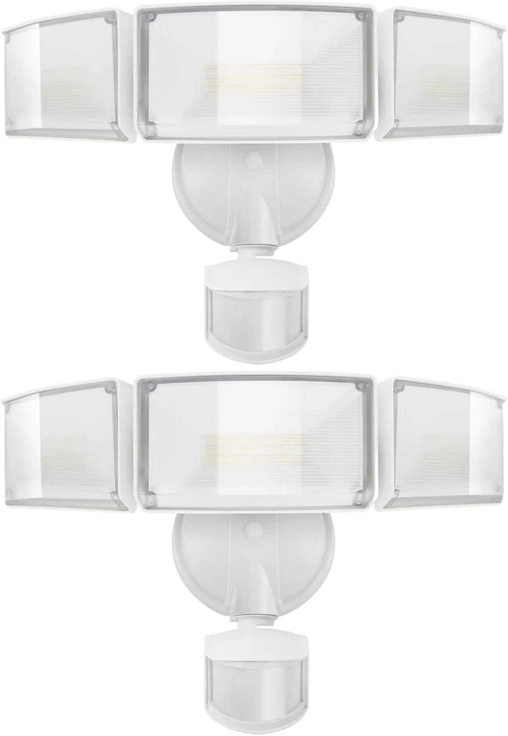 UME 2 Pack 5500LM LED Security Lights Motion Sensor Light Outdoor, 49W, 5000K Daylight, IP65 Waterproof, Dusk to Dawn, 3 Head Motion Detected Flood Light for Garage, Yard, Porch (White)