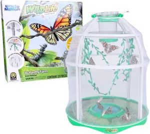 Uncle Milton Butterfly Farm Live Habitat - Observe Caterpillars Transform Into Butterflies, STEM Toy, Great Gifts for Boys & Girls Ages 6 