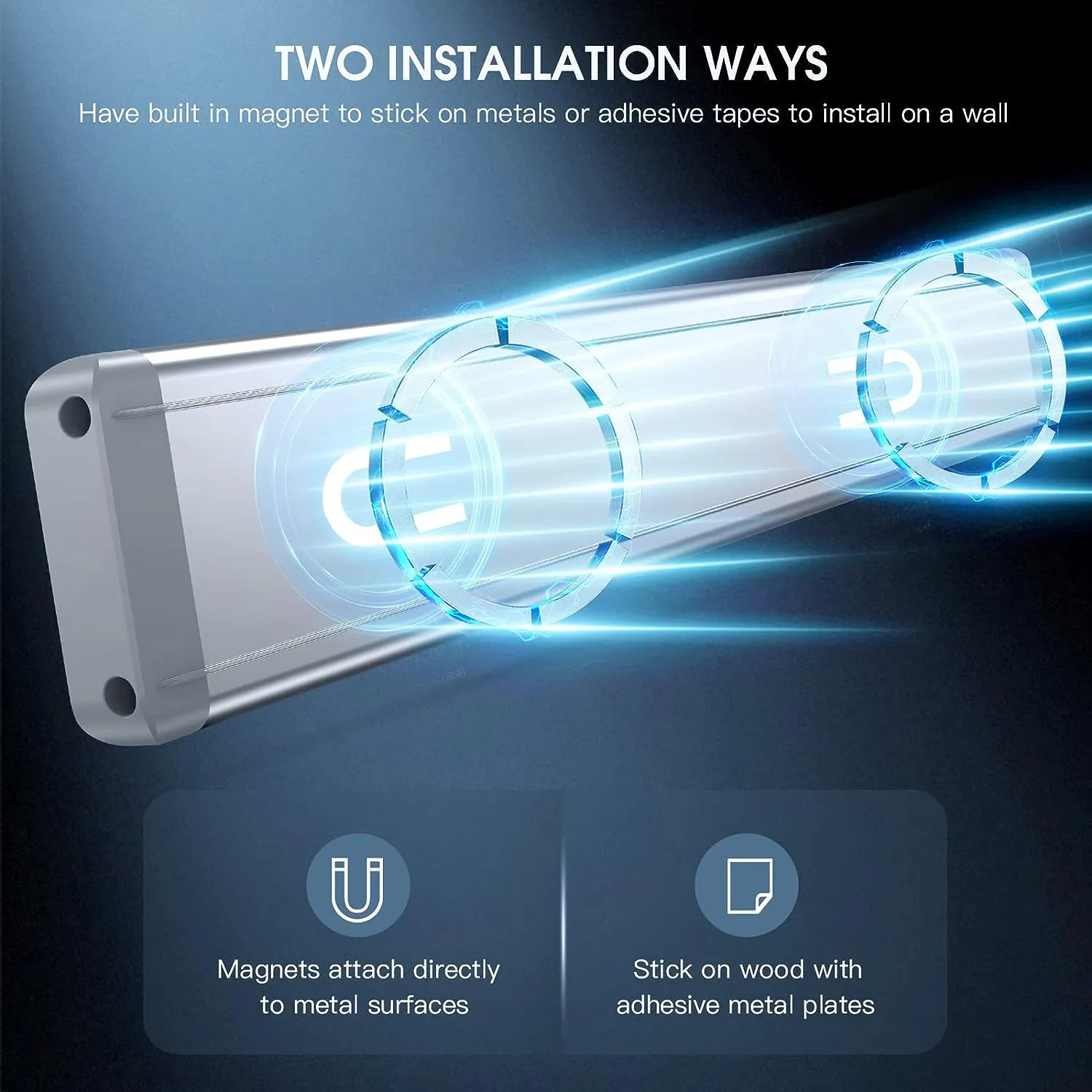 Under Cabinet Lights, 40 LED Rechargeable Battery Operated Motion Sensor Light Indoor, 2 Pack Magnetic Dimmable Closet Lights, Wireless Under Counter Lights for Kitchen, Stairs