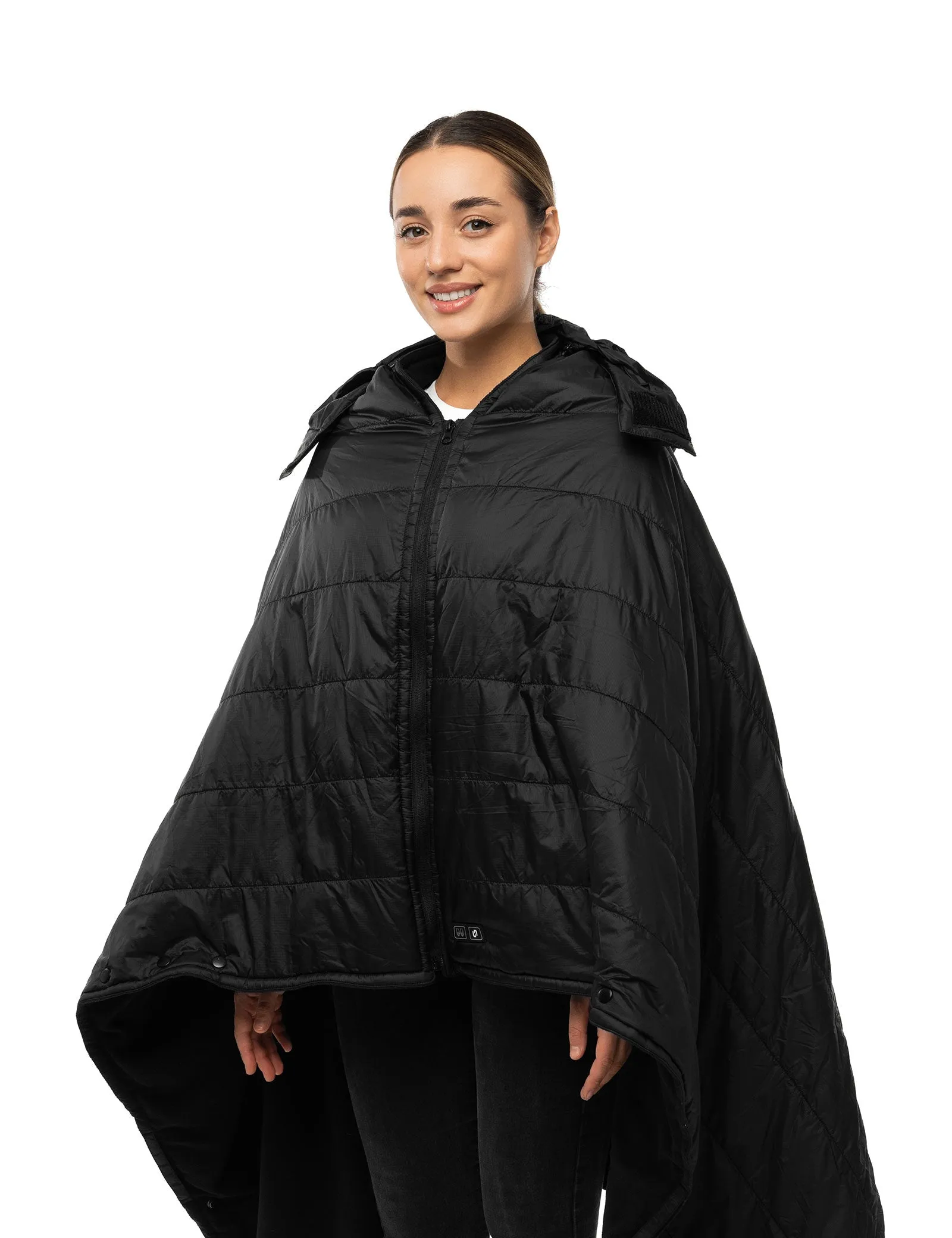 Unisex Heated Poncho - Black