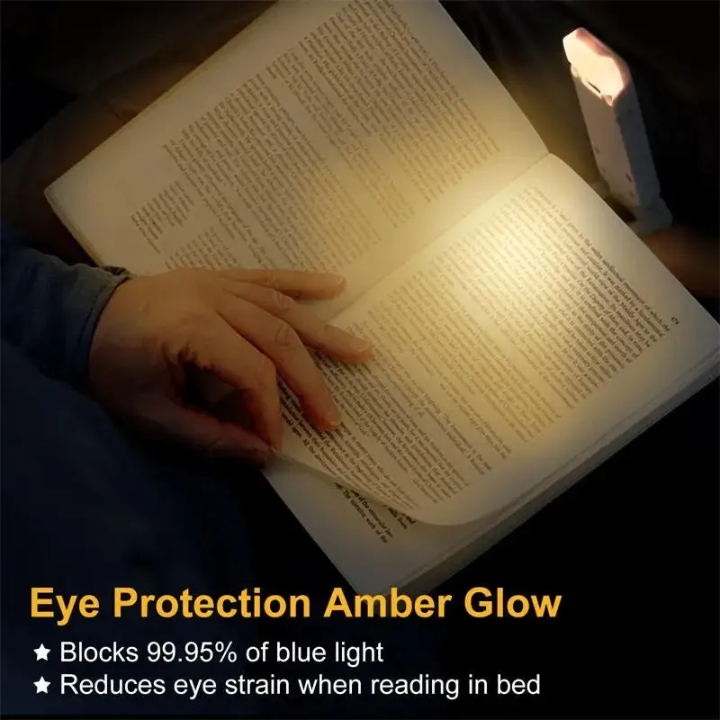 USB Rechargeable LED Book Light - Portable Clip-On Night Lamp for Eye Protection and Reading