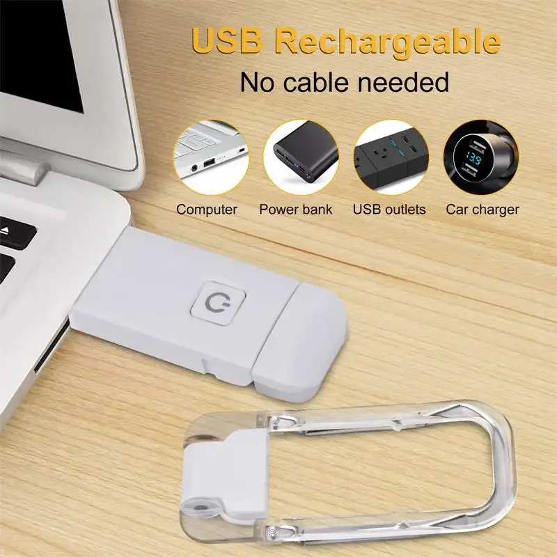 USB Rechargeable LED Book Light - Portable Clip-On Night Lamp for Eye Protection and Reading
