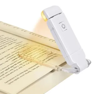 USB Rechargeable LED Book Light - Portable Clip-On Night Lamp for Eye Protection and Reading