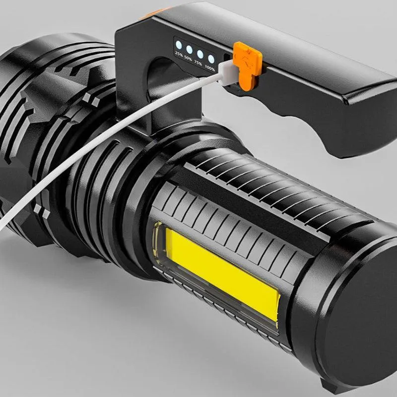 USB Rechargeable LED Flashlight Hand Torch Flash Light