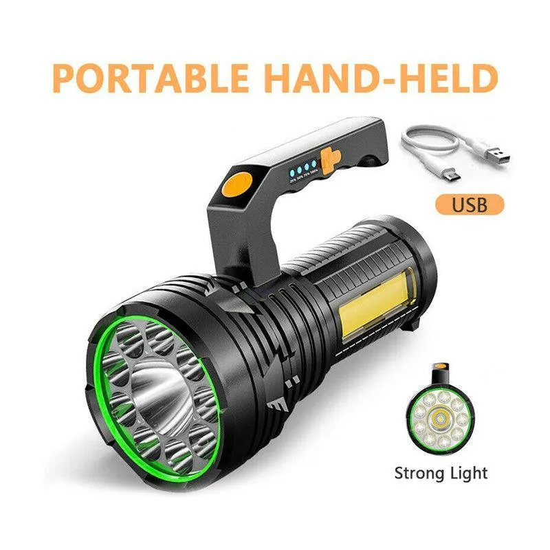 USB Rechargeable LED Flashlight Hand Torch Flash Light