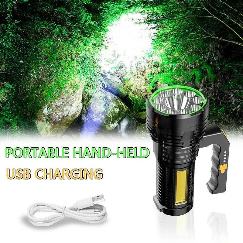 USB Rechargeable LED Flashlight Hand Torch Flash Light