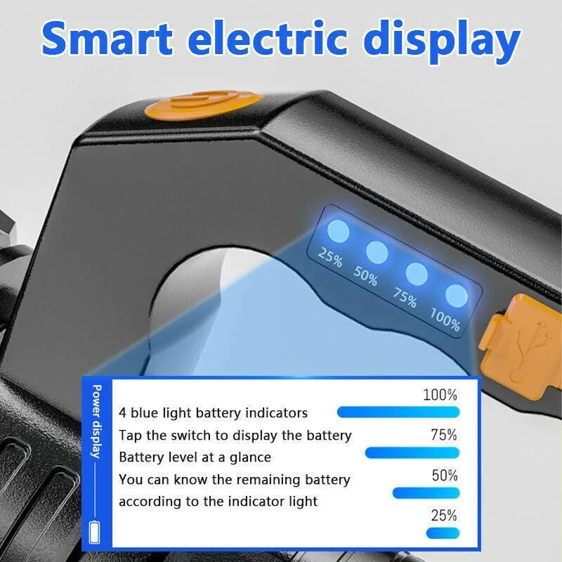 USB Rechargeable LED Flashlight Hand Torch Flash Light