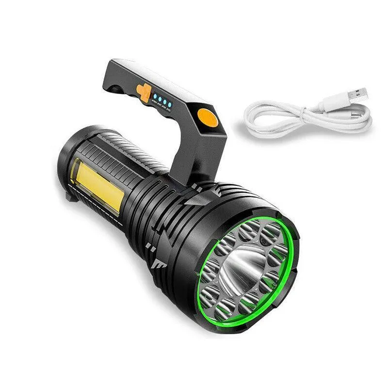 USB Rechargeable LED Flashlight Hand Torch Flash Light