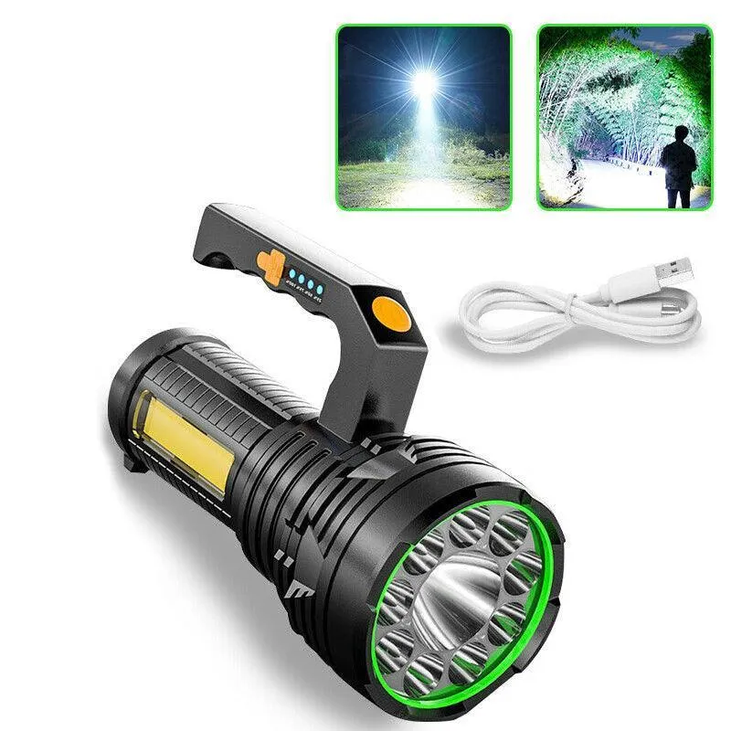 USB Rechargeable LED Flashlight Hand Torch Flash Light