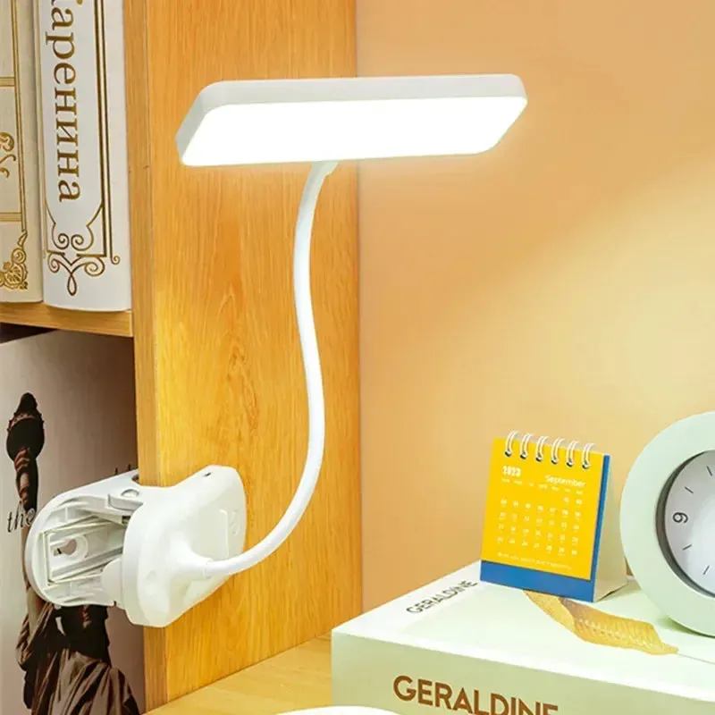 USB Rechargeable LED Table Lamp with 3 Dimming Modes, Eye Protection, and Night Light for Bedside Reading