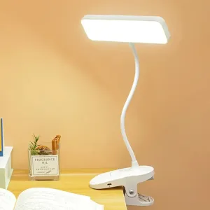 USB Rechargeable LED Table Lamp with 3 Dimming Modes, Eye Protection, and Night Light for Bedside Reading