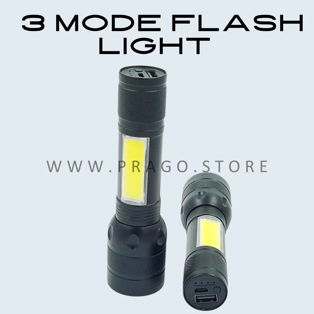 USB Rechargeable LED Torch MINI Portable 3 Mode Flash Light