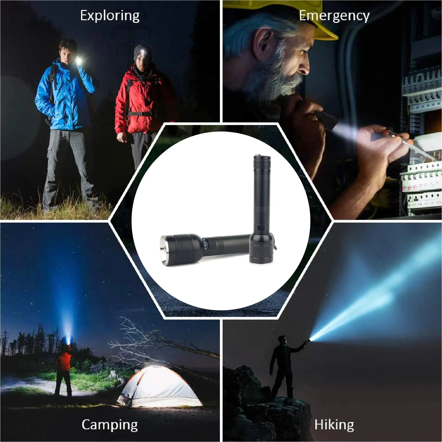 USB Rechargeable LED Torch MINI Portable 3 Mode Flash Light