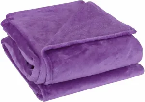 uxcell Flannel Fleece Blanket Twin Size - Soft Lightweight Plush Microfiber Bed Blanket for Sofa or Couch, Machine Washable Blankets Fleeces, Dark Purple 60x78 Inch