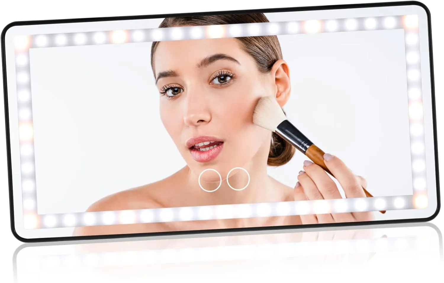 Vaguelly Car Makeup Mirror Sun Visor Led Lighted Rechargeable Touch Control for Vanities
