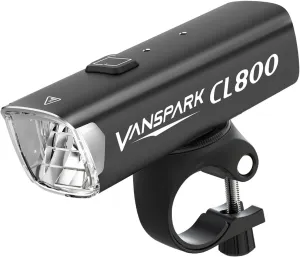 VANSPARK CL800 Bike Lights 2025, 800 Lumens Cut Off Beam Bike Headlight, USB-C Rechargeable Bicycle Light, CNC-Machined Aluminum Body Waterproof Front Light, Kind Beam for Urban Cyclists