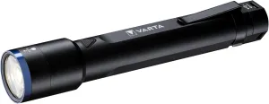 VARTA Torch LED & Power Bank (2600 mAh), Rechargeable, Night Cutter F30R Premium Light, Lamp with Four Light Modes, Torch with Micro USB Charging Cable, Splashproof, Black