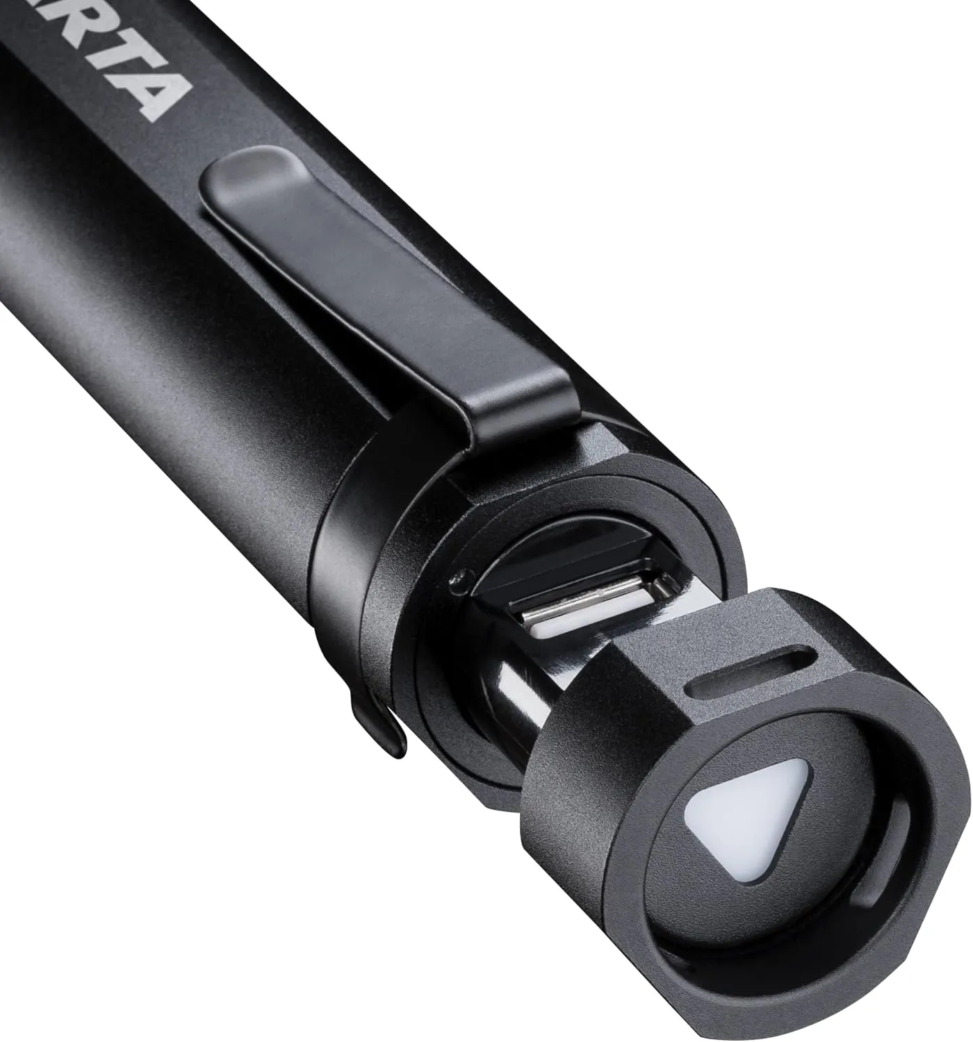 VARTA Torch LED & Power Bank (2600 mAh), Rechargeable, Night Cutter F30R Premium Light, Lamp with Four Light Modes, Torch with Micro USB Charging Cable, Splashproof, Black