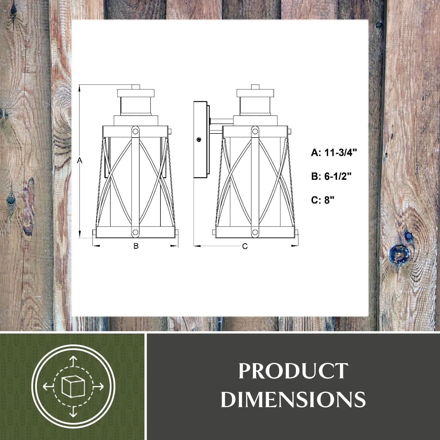 VAXCEL Harwood Bronze Motion Sensor Dusk to Dawn Outdoor Wall Light Farmhouse Clear Glass