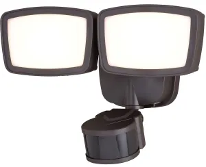 VAXCEL Integrated LED CCT Adjustable 2700LM Dual-Head Motion Sensor Outdoor Security Flood Light with 5 Modes, Motion-Activated, Dusk to Dawn LED Security Light for Garage, Patio or Yard, Bronze
