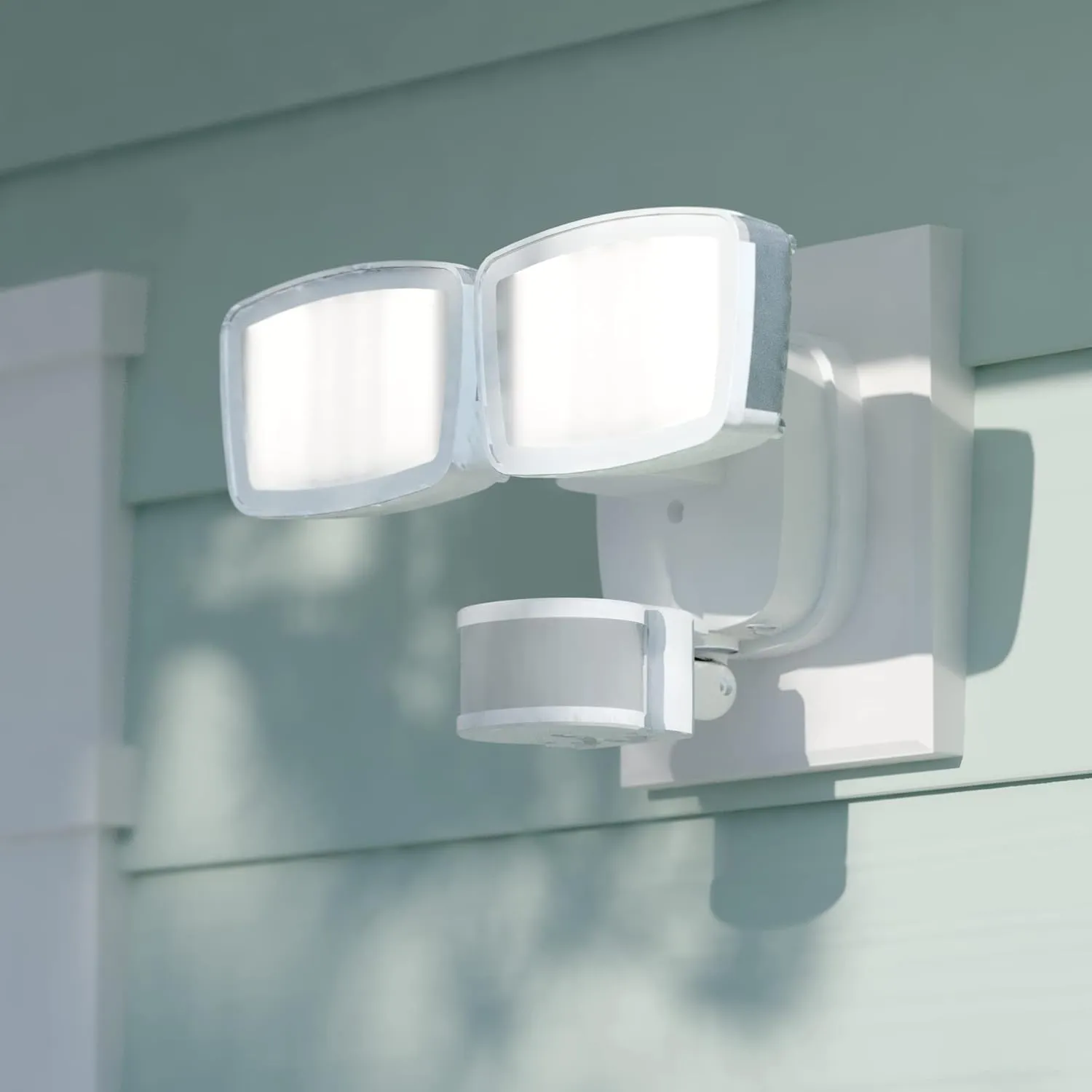 VAXCEL Integrated LED CCT Adjustable 2700LM Dual-Head Motion Sensor Outdoor Security Flood Light with 5 Modes, Motion-Activated, Dusk to Dawn LED Security Light for Garage, Patio or Yard, White
