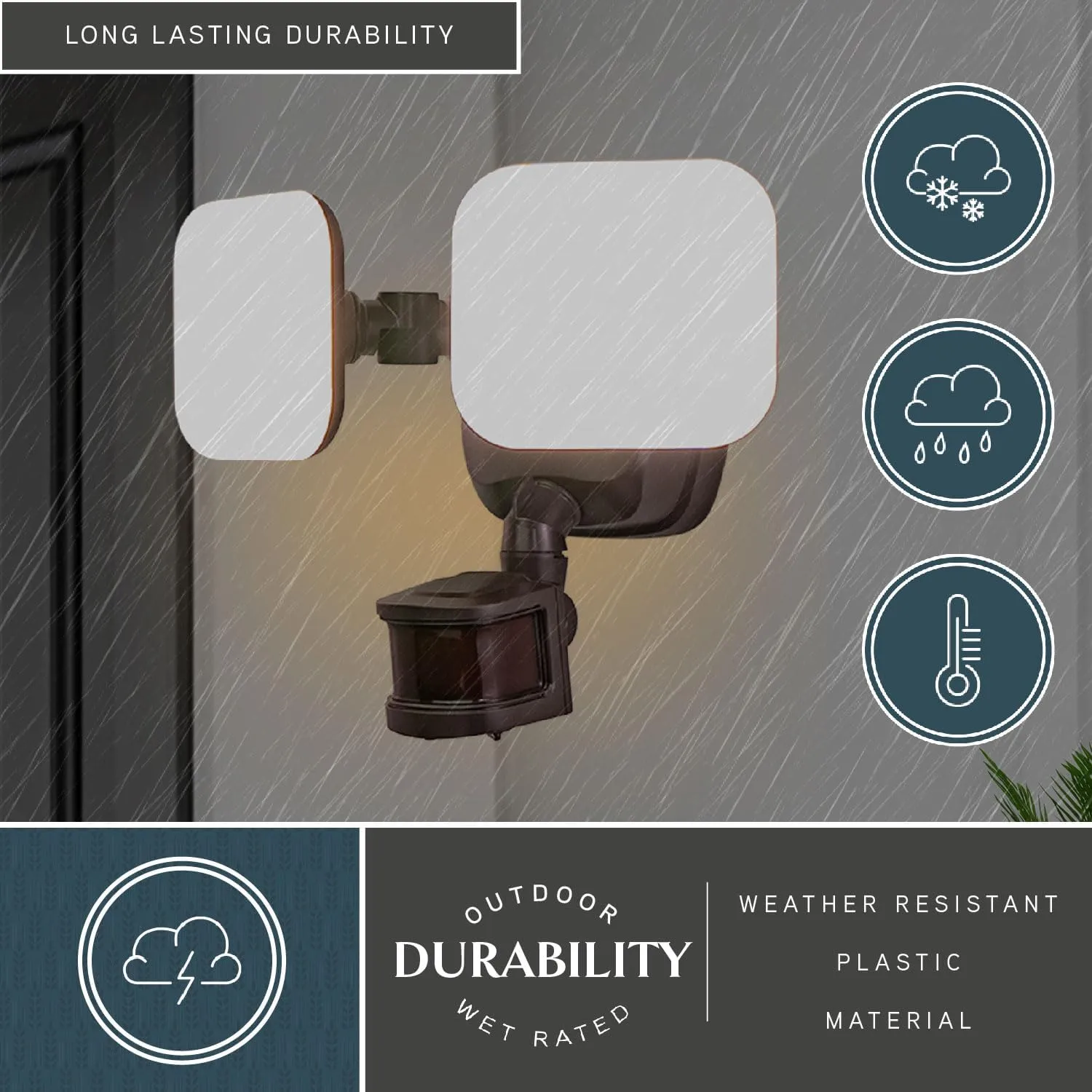 VAXCEL Theta 2 Light LED Outdoor Motion Sensor Adjustable Security Flood Light Bronze
