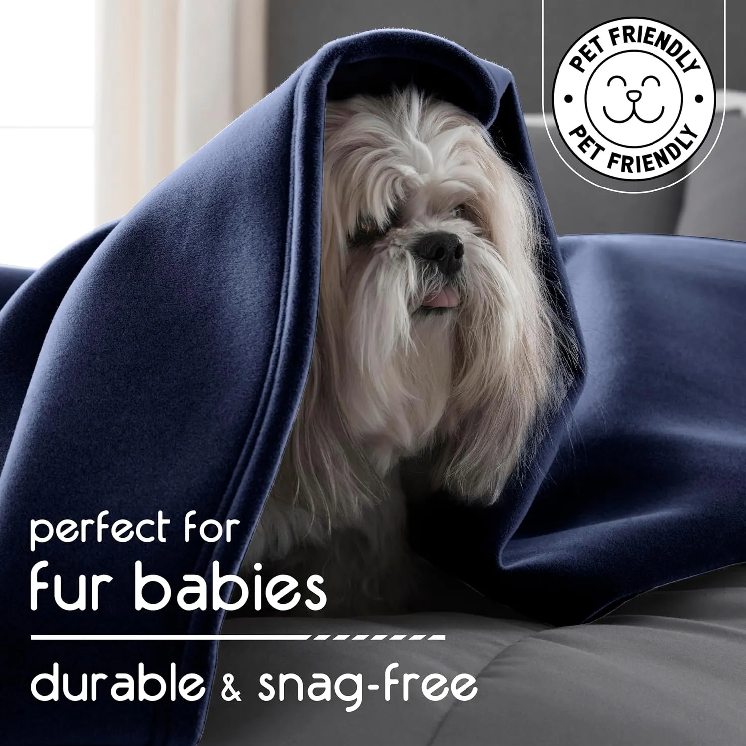 Vellux 1B07054 Original Insulating Core Hotel Style Solid blanket Machine Washable Soft Cozy Warm Thermal Durable Pet Friendly All Seasons Layering Bed Sofa Blankets Navy Blue, Twin, Blue