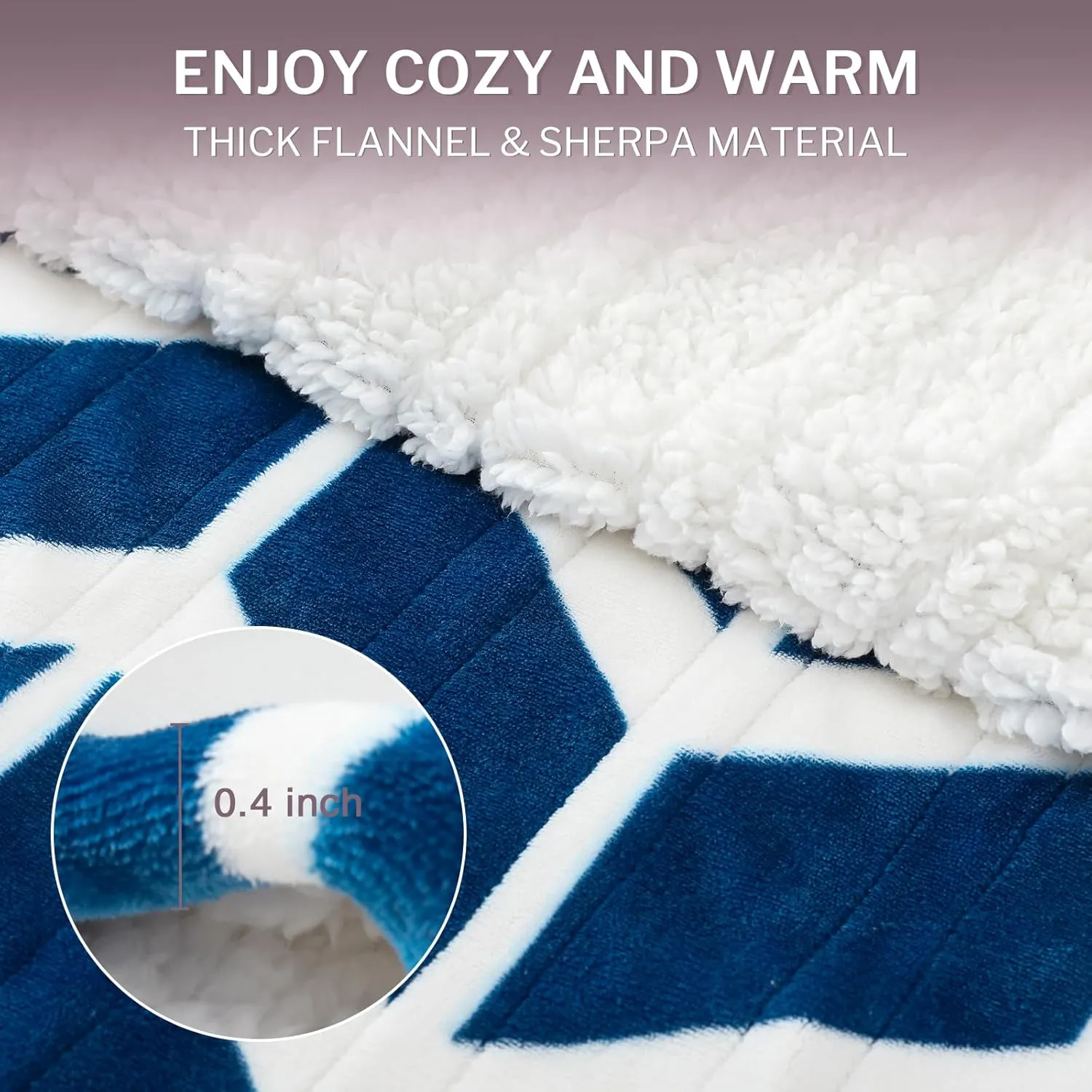 VENTIMI Electric Blanket Heated Throw, 50" x 60" Heated Blanket with 5 Heat Levels & 3 Hours Auto Off, Fast Heating Blankets with ETL & FCC Certification, Navy